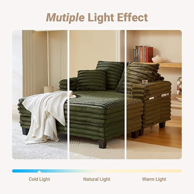 Amsleekey 64" Chaise Lounge Chair Indoor, Oversized Sleeper Chair