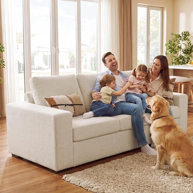 ABCASA 85'' Modern Couches for Living Room, 3 Seater Comfy Sofa