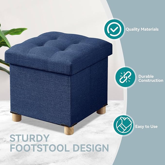 BRIAN & DANY Ottoman with Storage, Small Storage Ottoman