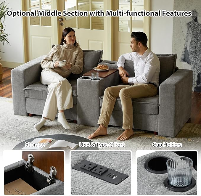 EcoHarbor Living Modular Sofa Center Console