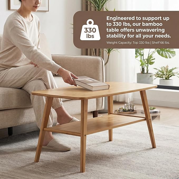 Eco-Friendly Natural Bamboo Coffee Table