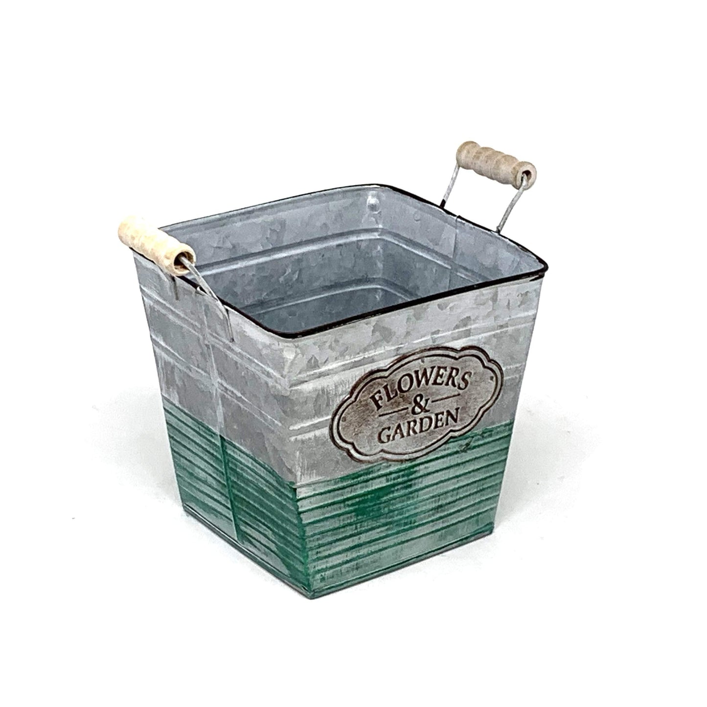 allgala Galvanized Planter Pot Indoor and Outdoor Decoration-Square-6"-HD88306