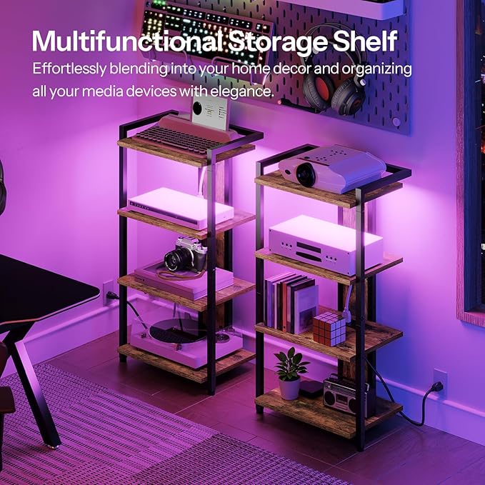 HOOBRO 4-Tier AV Media Stand, Media Console