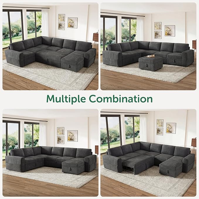 HONBAY Modular Sectional Sleeper Sofa