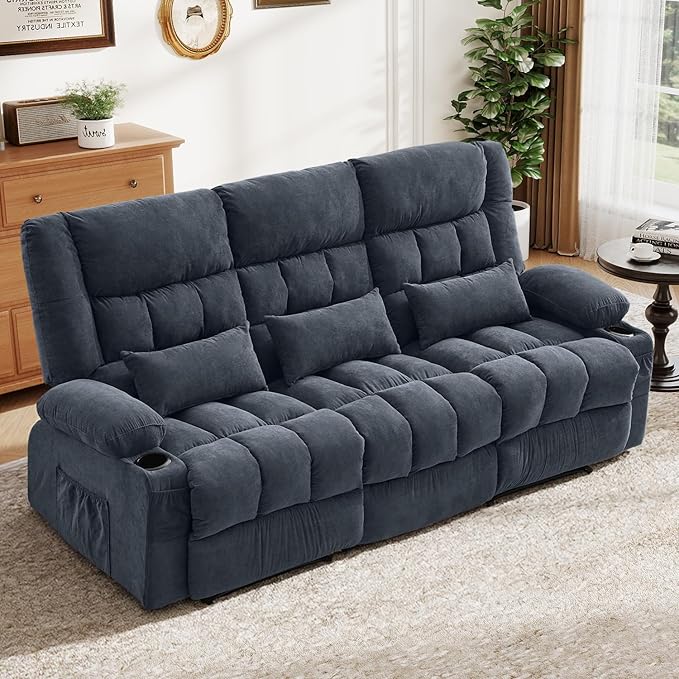 BOSMILLER Reclining Sofa with Cup Holders