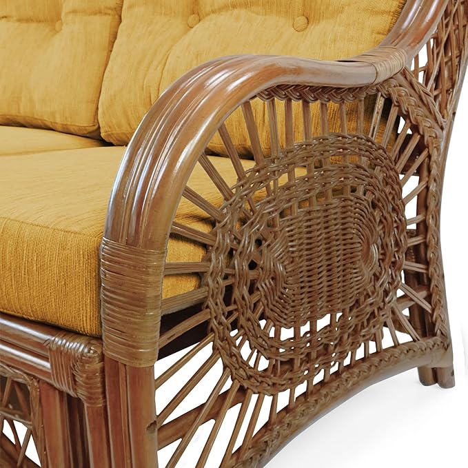Malibu Lounge Loveseat Sofa Natural Rattan Wicker Handmade Design