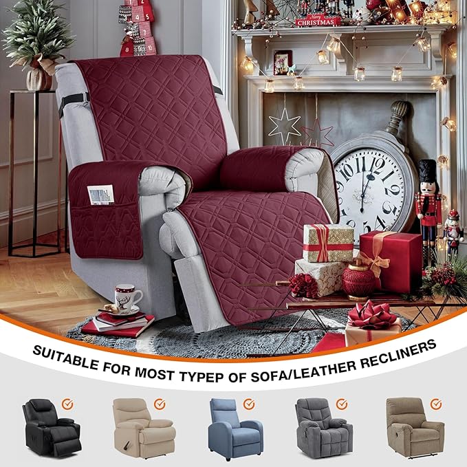 VANSOFY 100% Waterproof Recliner Chair Covers, Recliner Cover Non-Slip Dog
