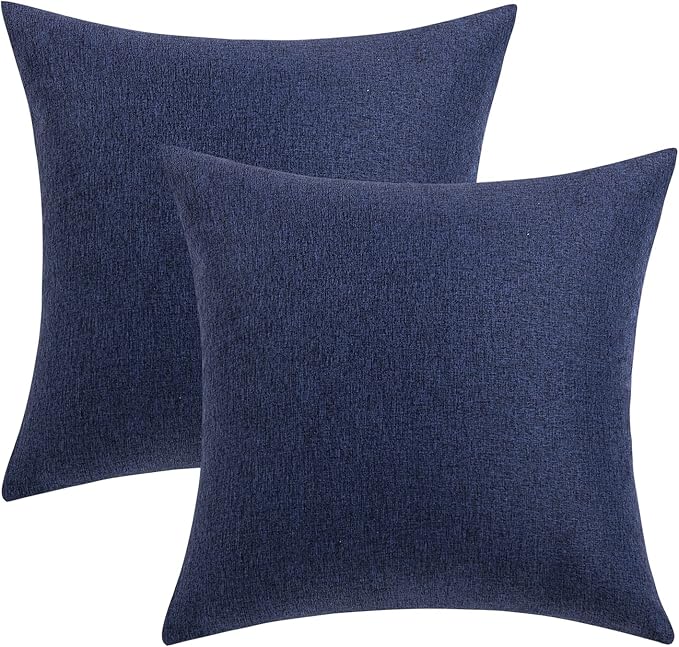 MIULEE Pack of 2 Decorative Outdoor Solid Waterproof Throw Pillow Covers Euro