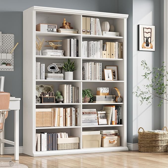 Rresyet 71.8" L *47.2“W Wooden Bookcase and Bookshelf – Extra Large Bookshelf