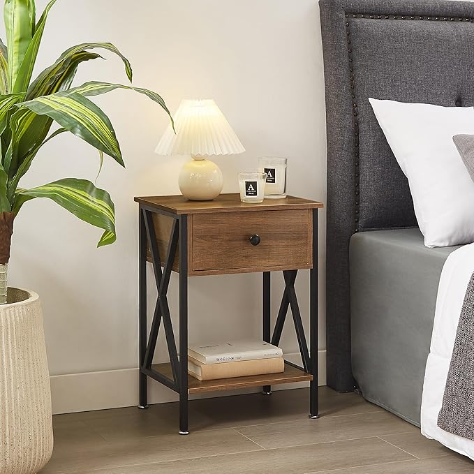 VECELO Nightstands Set of 2, Modern Bedside End Tables, Night Stands