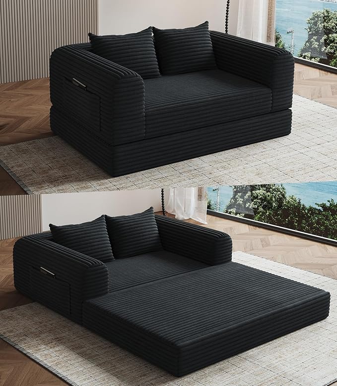Versatile 2 in1 Loveseat Accent Chair Couch Convertible Boneless Chaise Lounge