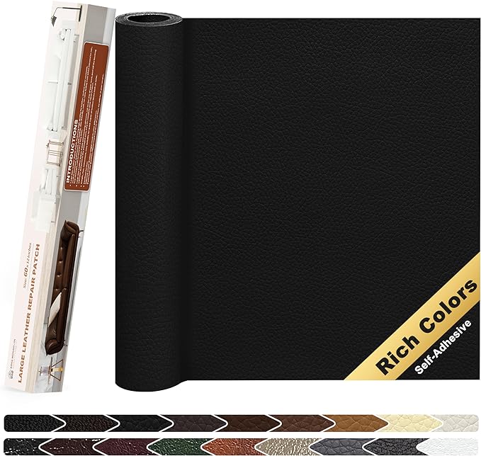 KING MOUNTAIN Leather Repair Patch, 12 x 60 Inches self Adhesive Leather Repair