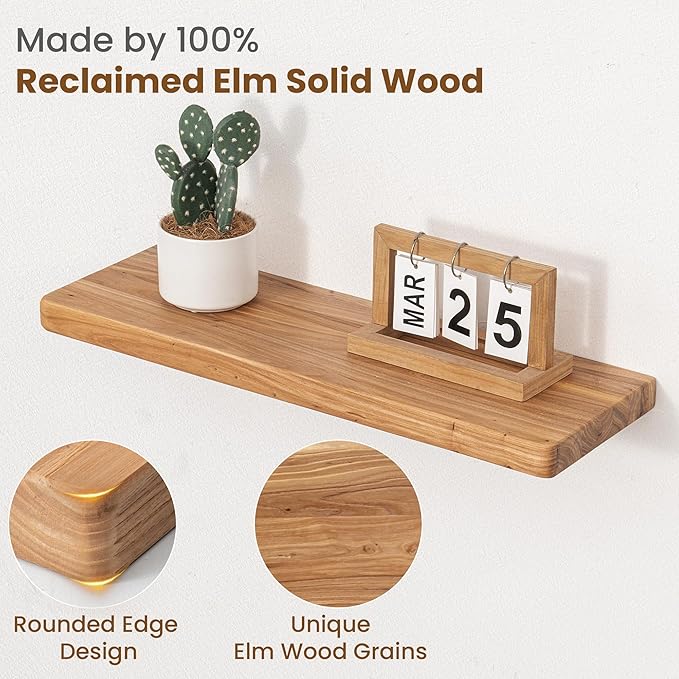 Floating Shelves for Wall, Round Edge Wall Shelves