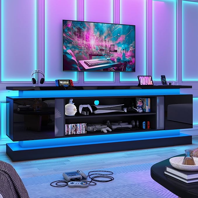 chartustriable 81IN LED TV Stands w/Power Outlet