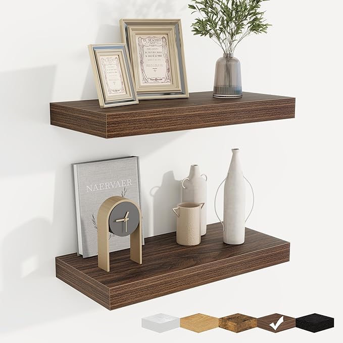 fuqing Floating Shelves for Wall, Wall Mounted Wood Floating Shelf