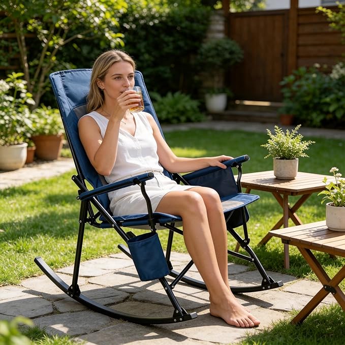 Romswi 2 Pack High Back Portable Rocking Chair
