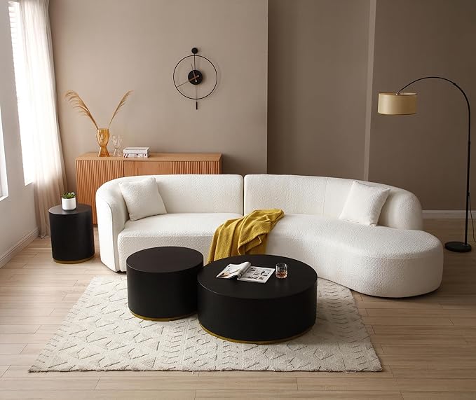 SSLine Classic Drum-Shape Living Room Table Contemporary Round Coffee Table End