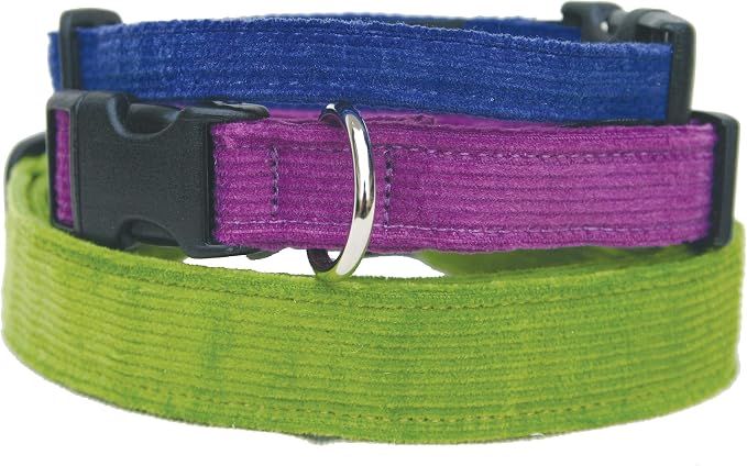 Hemp Corduroy Dog Collar - No Pattern (1/2" Extra Small, Plum)