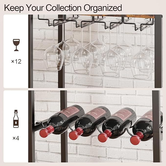 Bar Cart, Home Bar Serving Cart, Mobile Kitchen Carts