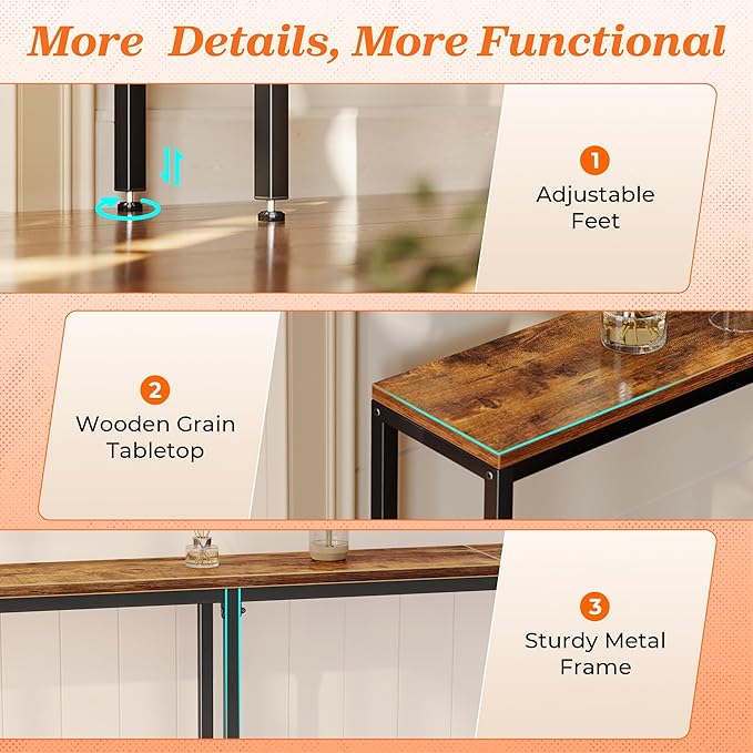 SUPERJARE 102.4 Inch Sofa Table