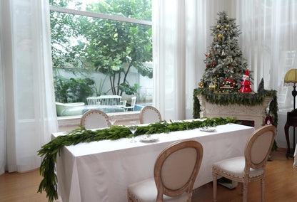 12FTx1 Extra Full Christmas Garland Real Touch Norfolk Pine Garland Faux Greenery Garlands Christmas Decorations Norfolk Pine Garlands for Stairs, Railing,Table Holiday Seasonal Indoor Mantle Decor