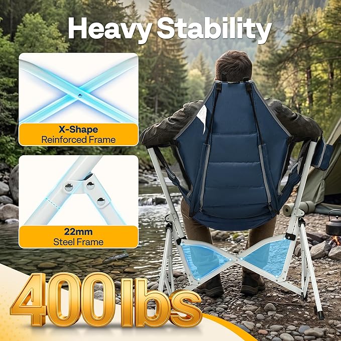 VIVOHOME Hammock Camping Chair, Portable Outdoor Swinging Rocking Chairs