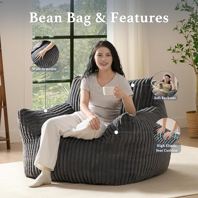 Giant Plush Bean Bag Chair for Adults