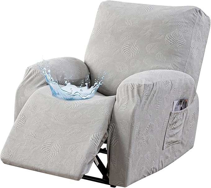 Gennia Recliner Chair Covers 3 Pieces, Waterproof Jacquard Reclining Chair Cover