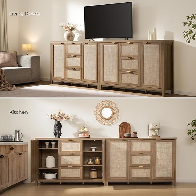 SICOTAS 52" Larger Sideboard Buffet Coffee Bar Cabinet