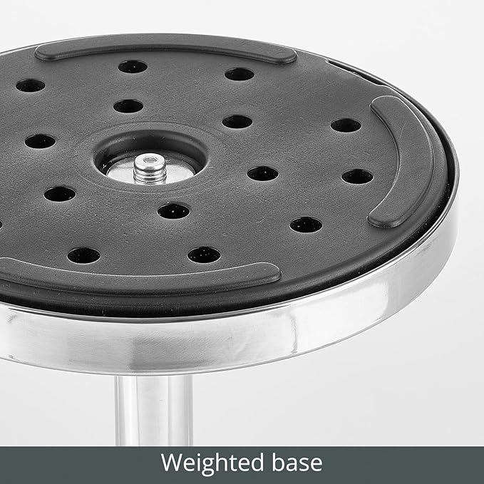 mDesign Side Table — Glass Top Nightstand