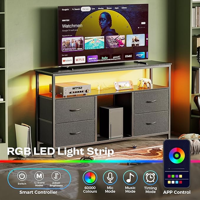 Huuger 47 Inch TV Stand Dresser