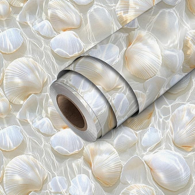 HOMETITUTE Pearl Pattern Wallpaper Peel and Stick Self Adhesive Vinyl Wall