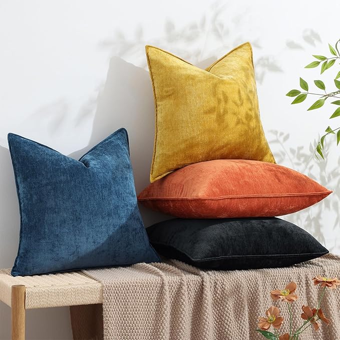 decorUhome Summer Couch Euro Sham Throw Pillow Covers 22x22 Set of 2,