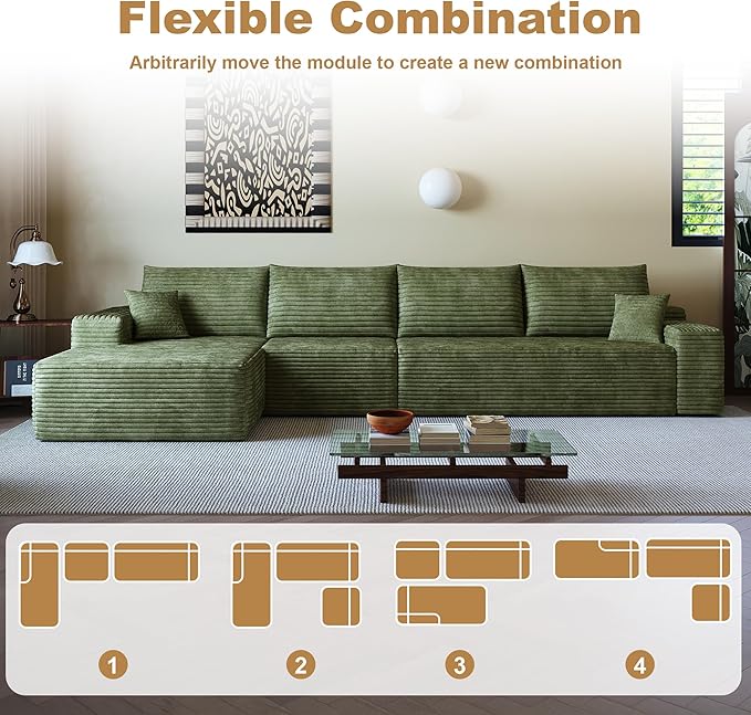 136" Sectional Couches for Living Room Cloud Couch Sofa
