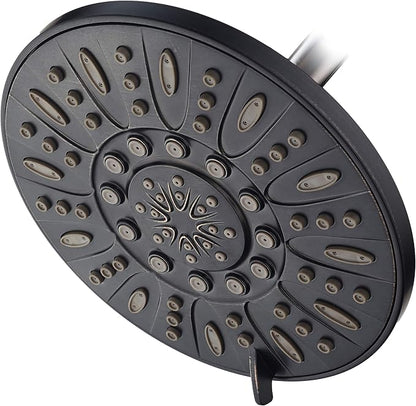 AquaDance Oil Rubbed Bronze High Pressure 6-Setting 7" Rain Shower Head – Angle Adjustable, Anti-Clog Showerhead Jets, Tool-Free Installation-USA Standard Certified-U.S. Brand – 1.8 GPM