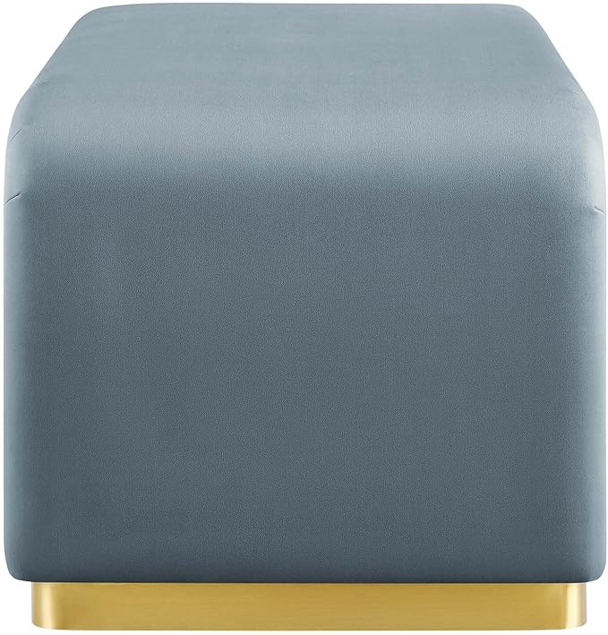 Modway EEI-6735-BRA-CAB Koda Performance Velvet Waterfall Ottoman, Brass Cadet