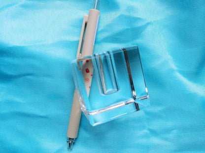 Glass Pen Holder Honeycomb Desk Accessory Fountain Pen Office Supplies Party & Gift Idea Home Decor (SQUARE)