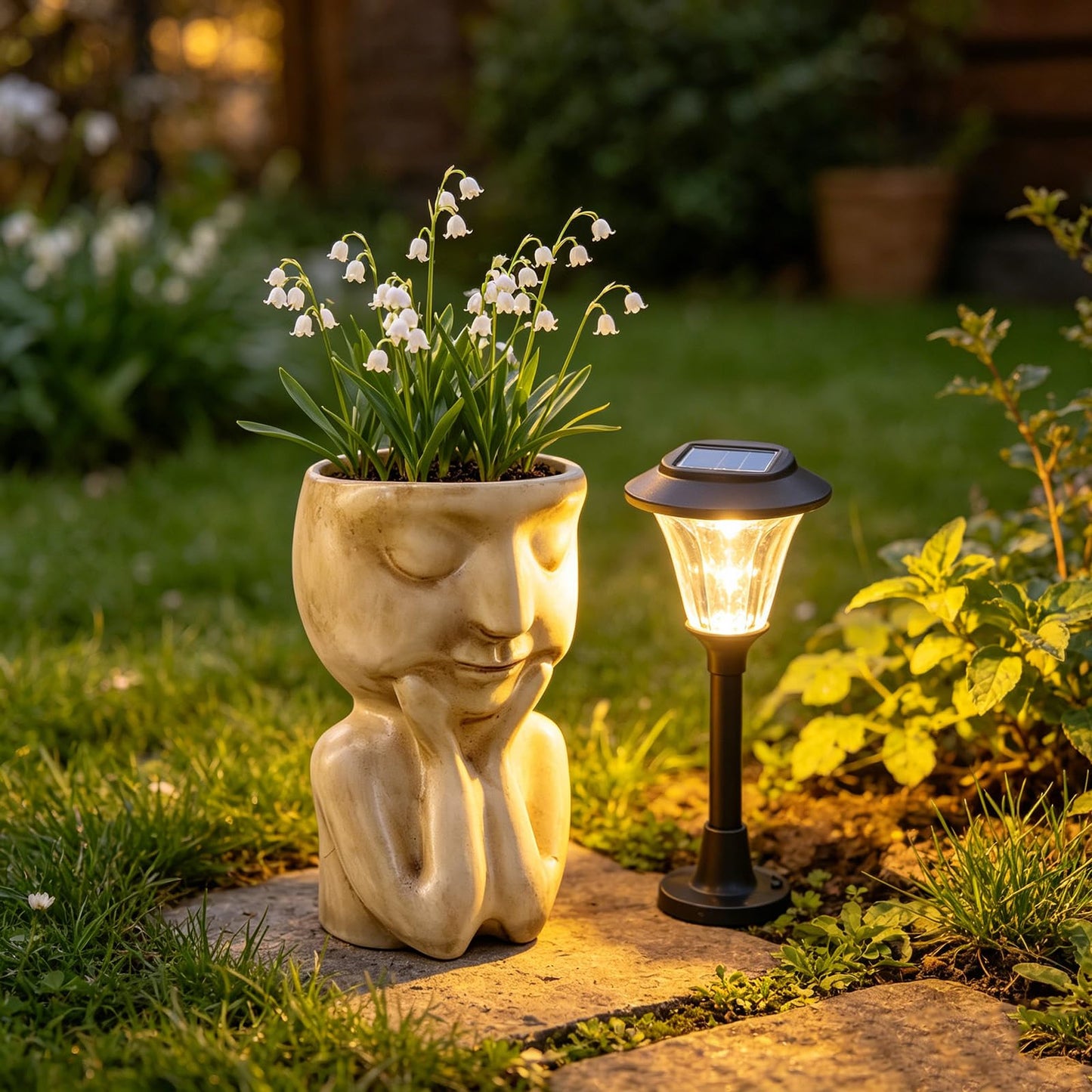 LIUXINJIAN-RHX Face Flower Pots with Thinking Pose, Head Planter Pot for Indoor Plants, Cute Succulent Pots with Drainage Hole, Gardening Gifts for Women Mom Teacher