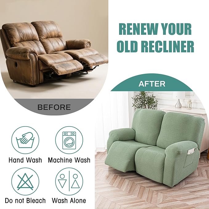 Genina Recliner Loveseat Cover Stretch Couch Covers Sofa slipcover
