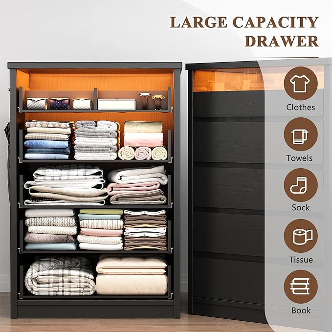 Jocoevol 5 Drawer Dresser for Bedroom