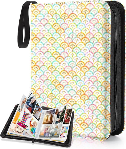 CLOKORIA Card Binder for Girls Gifts,440 Cards Collectible Trading Card Holder Case with 55 Sleeves, 4 Pocket for TCG Game Cards Collection Sports Trading Cards Collector Album (Colorful fish scales)