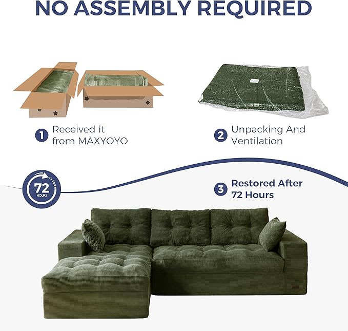 MAXYOYO 104" L Shaped Modular Sectional Sofa