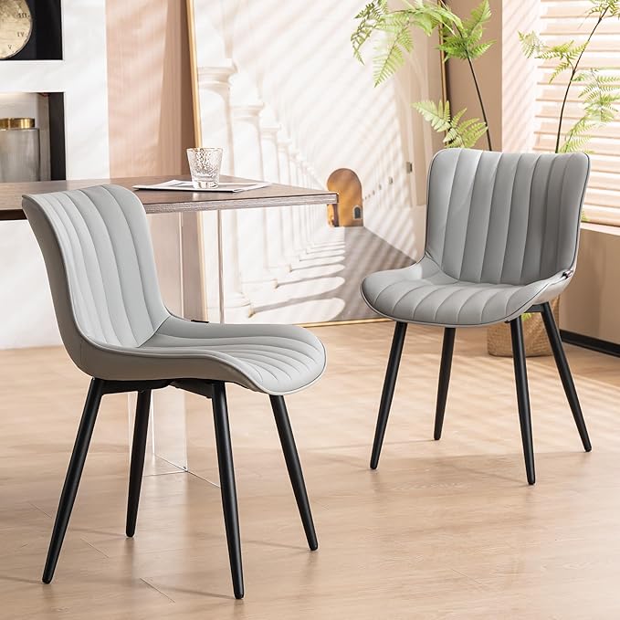 YOUNUOKE Mid-Century Modern Dining Chairs Set of 2, Armless Accent Chair