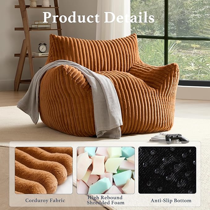 Giant Plush Bean Bag Chair for Adults