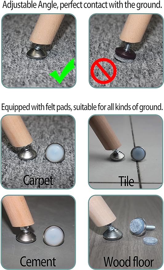 HUAYY Furniture Levelers Swivel Feet, Angle Height Adjustable, Heavy Duty
