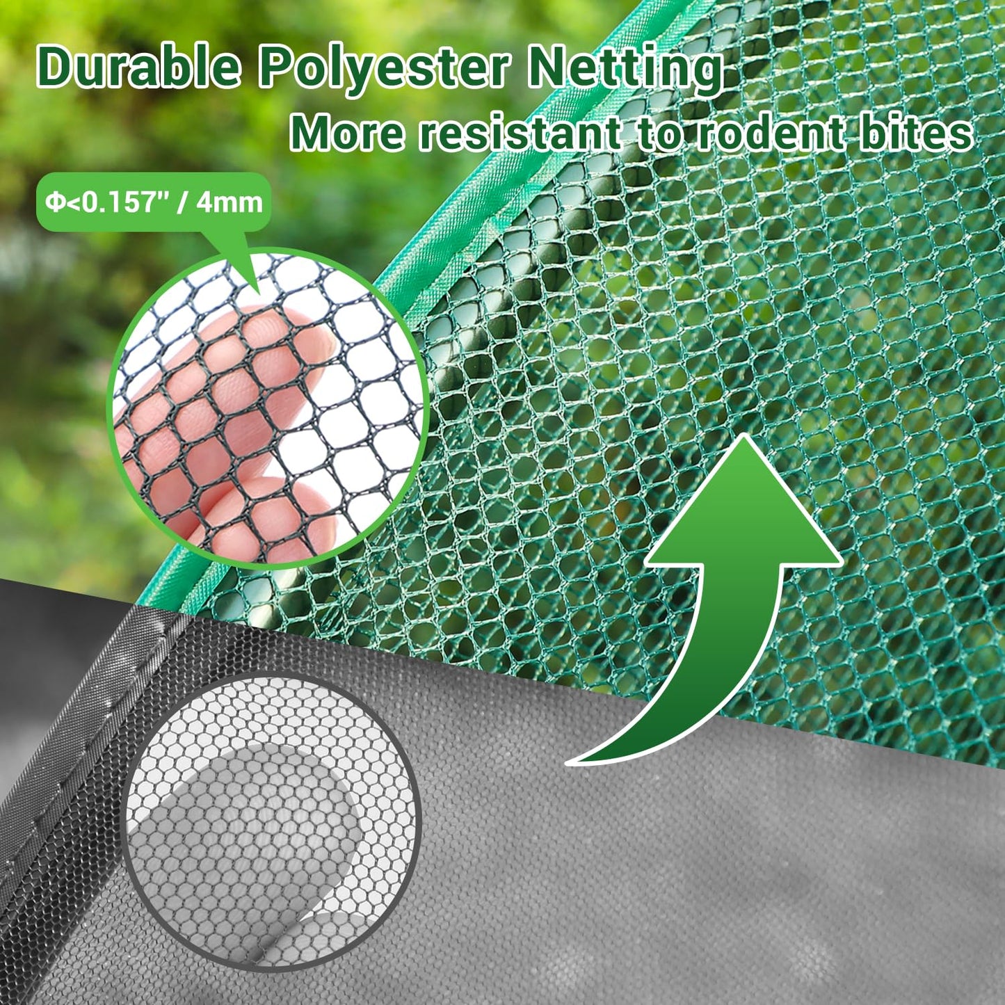 Ohuhu Crop Cages for Garden Plant: 6x3x5 Ft Tent Cage, Plant Netting Cover with Zipper, Garden Bed Cover, Plant Cover from Animal Wind-Resistant Garden Cage for Fruit Vegetable Flower