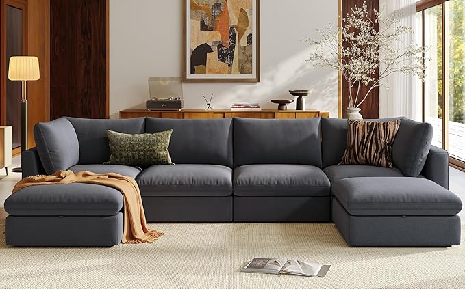 LINSY HOME Oversized Modular Sectional Sofa, 4 Seat Sofa Couches