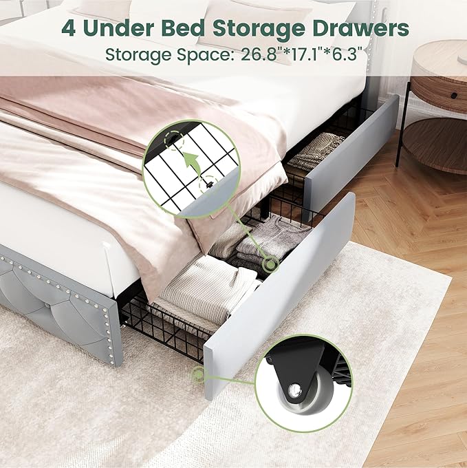 LARMACE Queen Size Bed Frame