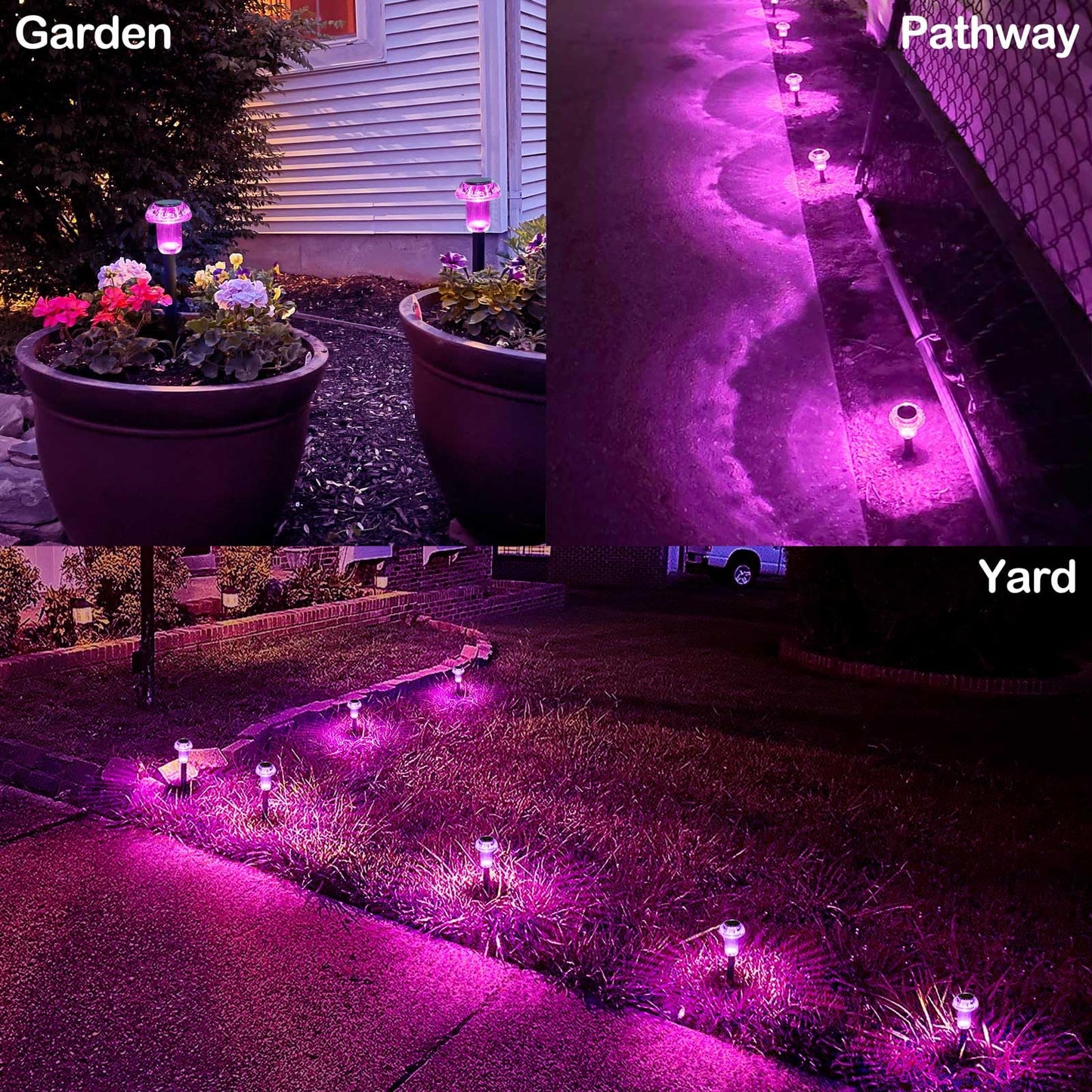Lffital 16 Pack Halloween Solar Lights Outdoor Hot Pink Solar Pathway Lights Outdoor Purple Mushroom LED Waterproof Lighting Stake for Outside, Yard, Path, Garden, Lawn, Patio, Landscape Decorations