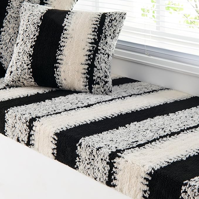 Custom Window Seat Cushion Winter Fluffy Plush Thicken Fleece Bay Windowsill